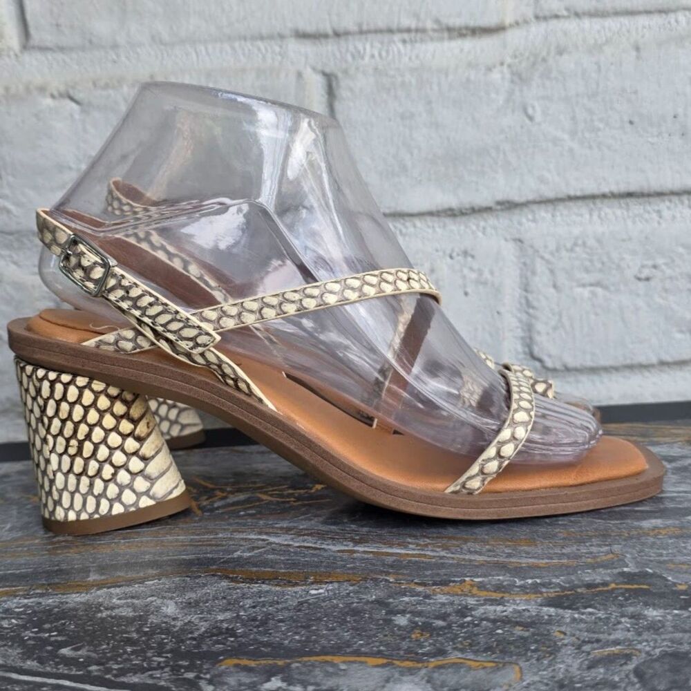 SARTO Franco Sarto Rache Snake Strappy Block Heel Sandal 7.5
